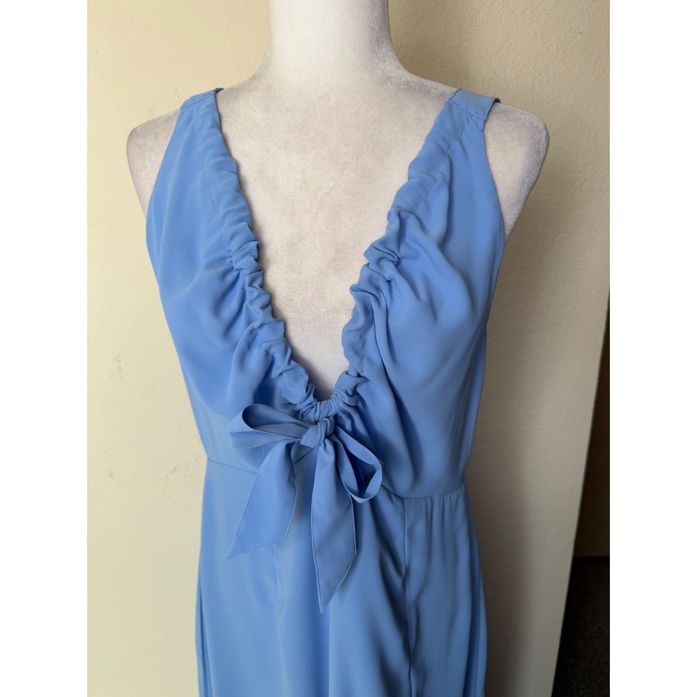 Abercrombie & Fitch Light Blue Ruffled Midi Dress - Picture 10 of 16